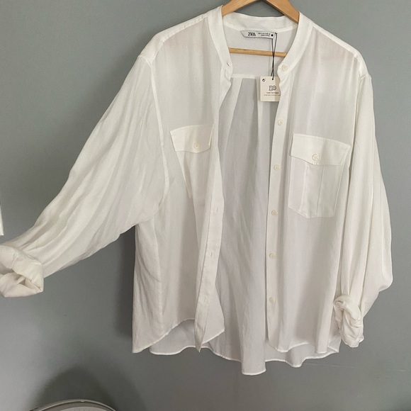 Zara Tops - Zara white button up